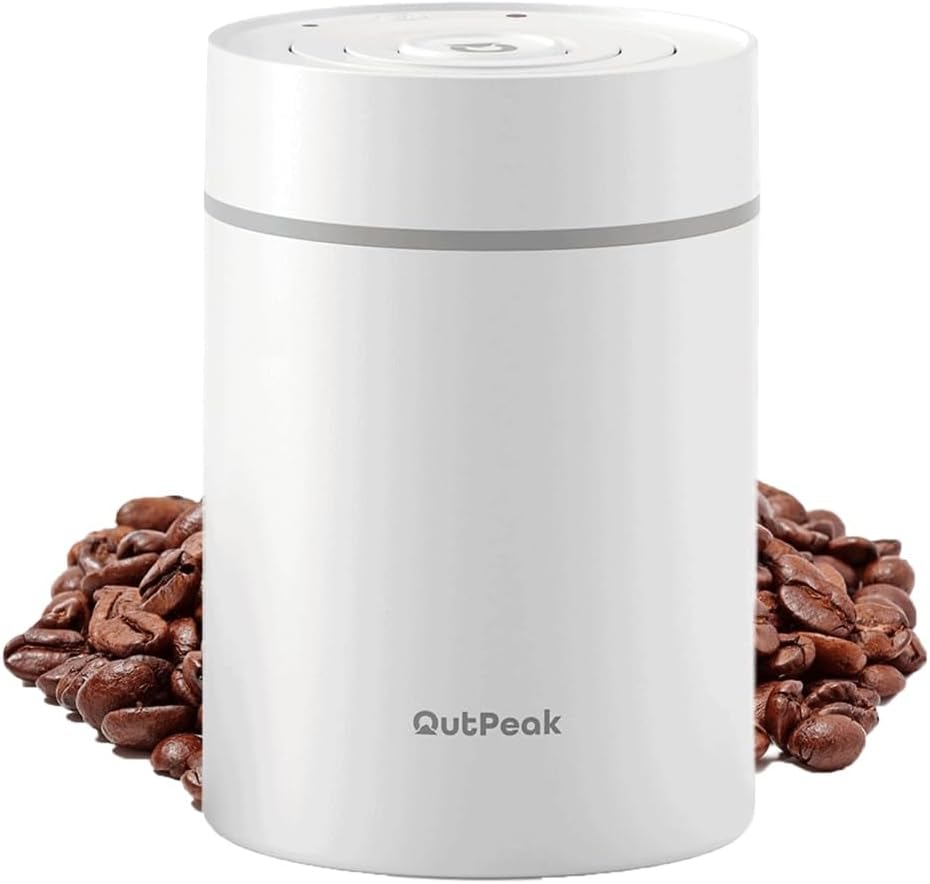 Outpeak Smart Electric Vacuum Coffee Canister - Pearl White